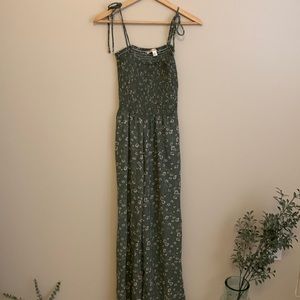 Sage green floral jumpsuit